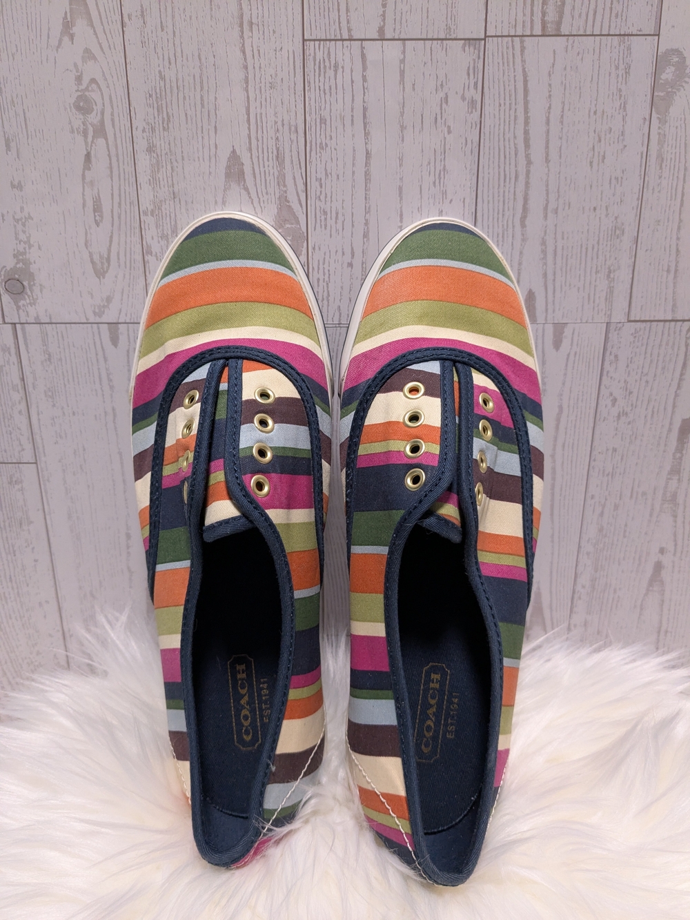 Coach Women's Multi-Stripe Slip-On Sneakers Size 6 B